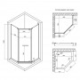 Душова кабіна Lidz Dozorca SC90x90.CRM.LOW.TR, скло прозоре 6 мм