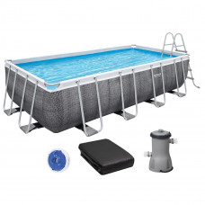 Каркасный бассейн Bestway 56996 (488х244х122 см) с картриджным фильтром, лестницей и защитным тентом