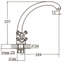 Смеситель PL 1/2" для кухни гусак ухо на гайке AQUATICA PL-4B155C (9777110)