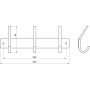 Планка з гачками Globus Lux BQ9435-3 чорна матова SUS304