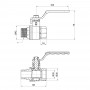 Кран шаровой SD Plus 1" ВН для воды (рычаг) SD605NW25PN40