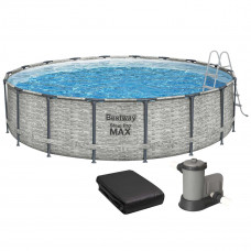 Каркасный бассейн Bestway 5618Y (549х122 см), с картриджным фильтром, лестницей и защитным тентом