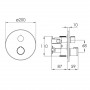 CENTRUM змішувач для ванни, термостат, прихований монтаж (1 споживач), форма R