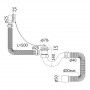 Сифон для ванни, PP, трубний, перелив до 500 мм, пробка на ланцюжку, гофра Ø40/50 мм