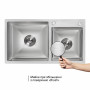 Мийка для кухні з двома чашами інтегрована Lidz Handmade H7843 (LDH7843BRU35387) Brushed Steel 3,0/0,8 мм