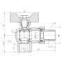 Кран кульовий "Американка" SD Forte 1/2" кутовий SF221W15