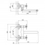 Смеситель для кухни Lidz Dominox 361 настенный с поворотным изливом двухвентильный LDDOM361CRM35542 Chrome