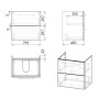 VALTICE комплект меблів 80см, білий: тумба підвісна, 2 ящики + умивальник накладний арт i11042D