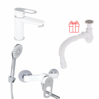 Комплект для Ванної Latwa: Змішувач для раковини LDLAT001WHI45423 + Змішувач для Ванної LDLAT010WHI45426