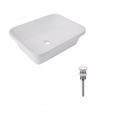 Комплект Qtap Scorpio: Раковина врезная прямоугольная 510х390х145 мм White + Донный клапан PU02