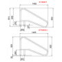 Поручень Flexinox 87468021 для римской лестницы FX-02 (1405 мм, фланец, AISI-316L)