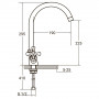 Смеситель PL 1/2" для кухни гусак высокий ухо на гайке AQUATICA PL-4B455C (9777130)