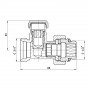 Кран буксовый SD Forte 3/4"х1/2" для радиатора нижний SF253W15