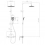 SISTEMA E система душова (термостат для душа, верхній душ 255*190 мм ABS, ручний душ 100 мм 3 режими, шланг 160 см), cromo