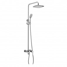 BILA DESNE система душова (змішувач для ванни, верхній душ 220 мм ABS квадрат, ручний душ 110 мм 3 режими, шланг 150 см), хром