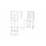 ATLANT комплект меблів 60см білий: тумба підлогова, 2 дверцят + дзеркальна шафа 60*60см + умивальник меблевий