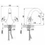 Змішувач ARNO 1/2" для раковини литий на шпильці CORSO FE-2A152C (9679000)
