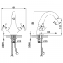 Смеситель ARNO 1/2" для раковины литой на шпильке CORSO (FE-2A152C) (9679000)