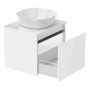 BILOVEC комплект меблів 70см білий: тумба підвісна, зі стільницею, 1 ящик + умивальник накладний