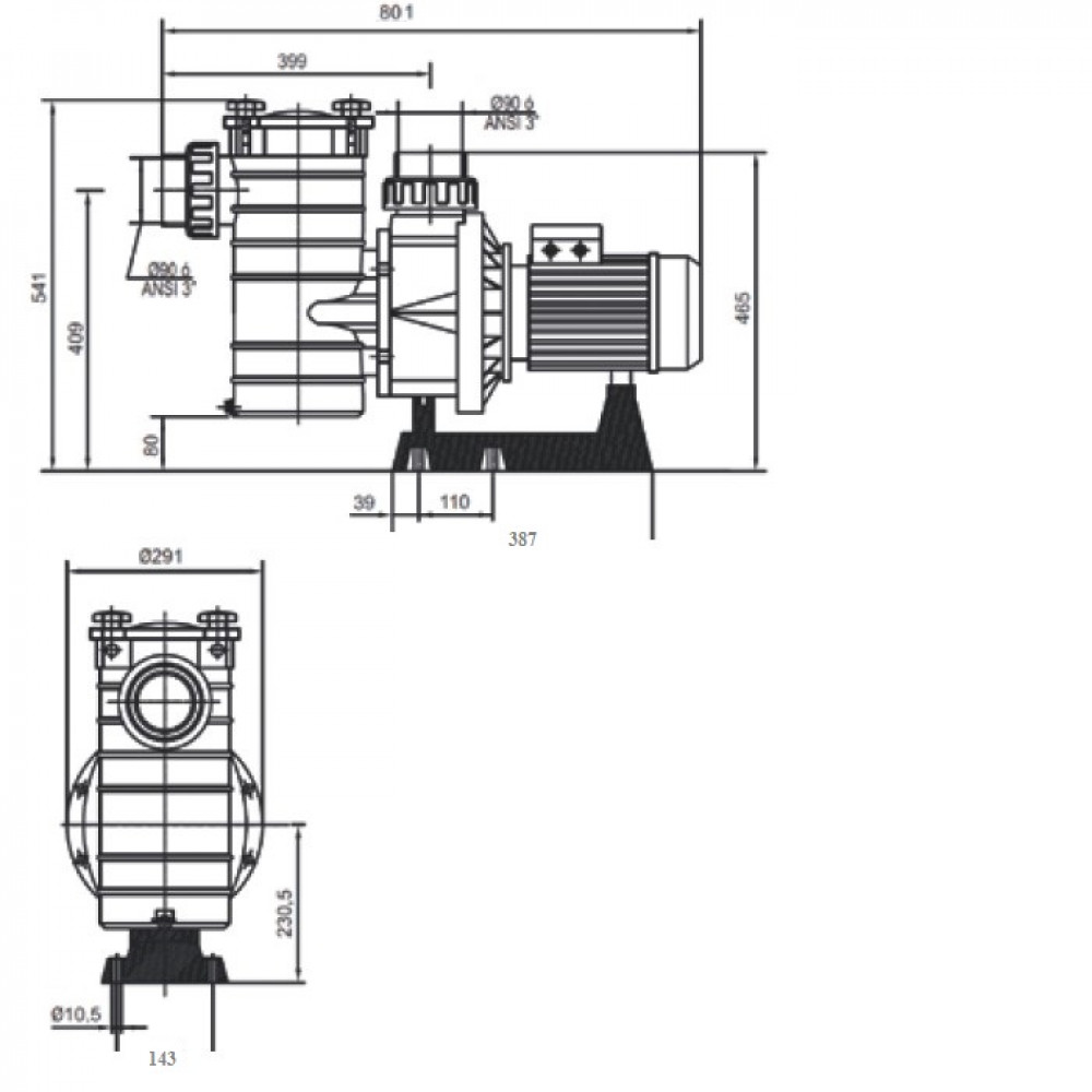 Насос Hayward HCP38303E KAP300 T1.B (380 В, 48 м³/час, 3 HP)