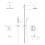 SISTEMA P система душова прихованого монтажу (термостат для ванни, верх.душ 246*170мм ABS, руч.душ 53мм 1 режим, білі лійки, вилив, шланг 160см),cromo