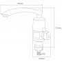 Кран-водонагреватель проточный NZ 3.0кВт 0.4-5бар для кухни гусак прямой на гайке AQUATICA NZ-6B212W (9797122)