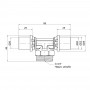 Тройник пресс Icma 20х3/4"х20 НР №407