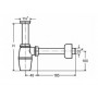 Сифон для умывальника с отводом, 1 1/4, пластик