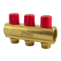 Коллекторная балка FADO со встроенными вентильными клапанами 1"X3/4"x3
