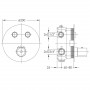 CENTRUM змішувач для душа, термостат, прихований монтаж, з кнопками, 2 режими