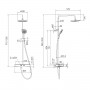 CENTRUM W система душова (змішувач-термостат для душу, верхній і ручний душ 3 режими, шланг)