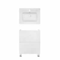 Комплект Qtap тумба підлогова Tern 600х725х437 мм White + раковина урізна Albatross 9H QT71TE44086
