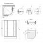 Душевая кабина Lidz Wieza SC90x90.SAT.MID.L, стекло Linie 4 мм