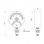 Термоманометр SD Plus 80 мм 1/2", нижнє підмикання SD1724B