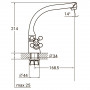 Змішувач PL 1/2" для кухні Г-гусак на гайці AQUATICA PL-4B255C (9777120)