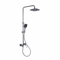 Душевая система универсальная Qtap Gemini на три потребителя (с изливом) QTGEM111GMB45688 Gunmetal Black PVD
