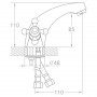 Смеситель VD 1/2" для раковины литой на шпильке TAU (VD-2A161C)