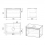 BILOVEC комплект меблів 80см, білий: тумба підвісна, зі стільницею, 1 ящик + умивальник накладний