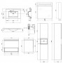 Комплект мебели для ванной Qtap Robin тумба с раковиной + зеркальный шкаф + пенал QT044RO42973