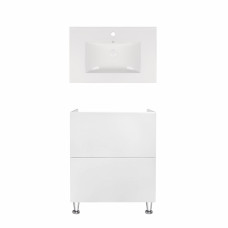 Комплект Qtap тумба підлогова Tern 700х725х437 мм White + раковина урізна Albatross New QT71TE44091