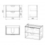 NOVA VLNA комплект меблів 70см, білий: тумба підвісна, 2 ящика + умивальник накладний