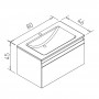 CLASSIC NEO комплект меблів 80см, blanco: тумба підвісна, 1 ящик + умивальник меблевий