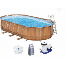 Каркасный бассейн Bestway 56719 (610х366х122 см) с картриджным фильтром и лестницей
