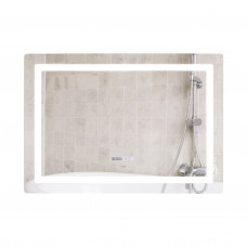 Дзеркало Qtap Mideya 1000х700 з LED-підсвічуванням Touch, з антизапотіванням, з годинником, димером, рег. яскравості QT2078NCF10070W