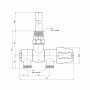 Вентиль Icma 1/2"х3/4" для полотенцесушителя №968