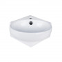 Комплект Qtap Leo N: Раковина подвесная угловая овальная 380x360x130 мм WHITE + Донный клапан PU02O
