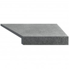 Кутовий Г-подібний елемент бортової плитки Aquaviva Granito Gray, Г-подібний, 595x345x50(20) мм (правий/45°)
