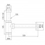 Сифон для умивальника з циліндричною колбою, латунь 1 1/4, патрубок Ø32 мм, pistola gris