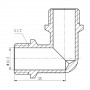 Уголок SD Forte 1/2" НН хром SF373H15