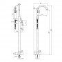 Смеситель для ванны Qtap Podlaha напольный с поворотным изливом (c душевым гарнитуром) QT19103UGC Chrome
